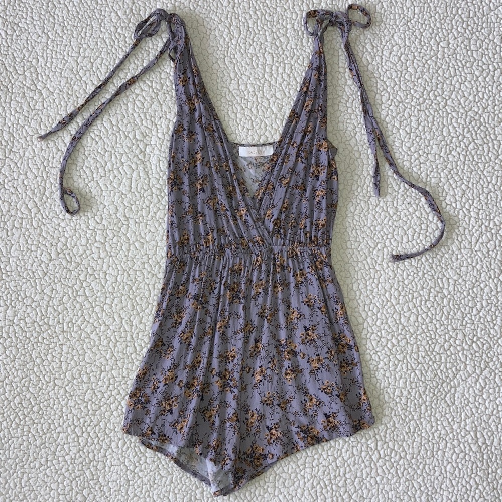 Kaitlyn Floral Romper with Tie Straps
